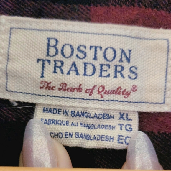 Boston Traders Men's Red Black Flanel Button Down size XL PERFECT CONDITION - Picture 3 of 3